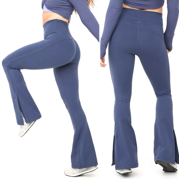 aerie Pants - OFFLINE By Aerie Size Small Bootcut The Hugger Split Hem Legging Blue Pockets